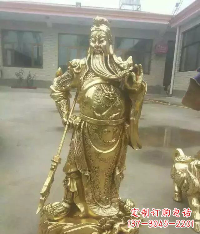 贵州关公提刀武财神铜雕 (3)