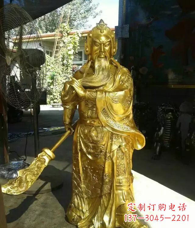 贵州关公提刀武财神铜雕 (6)