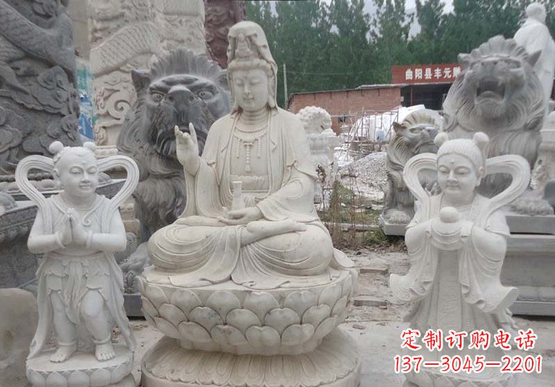 贵州观音菩萨善财童子和龙女雕塑