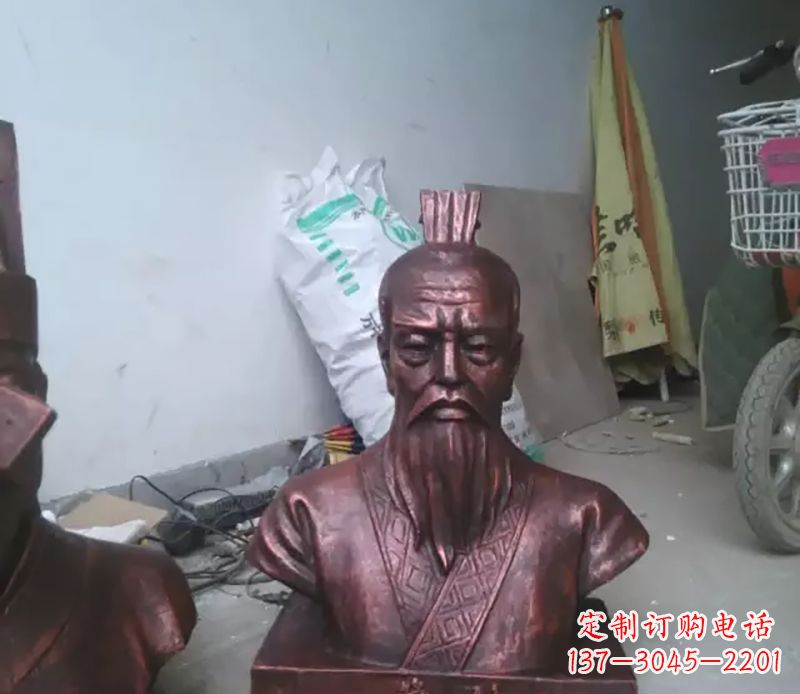 贵州管仲古代人物胸像铜雕