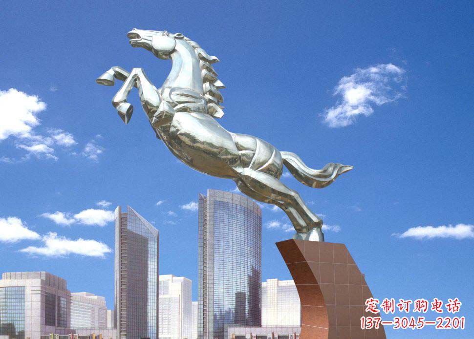 贵州全新不锈钢奔马雕塑