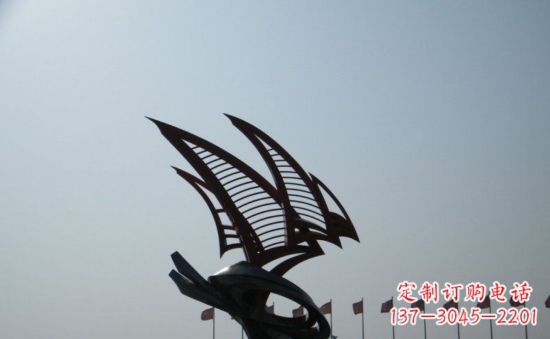贵州不锈钢手工帆船雕塑