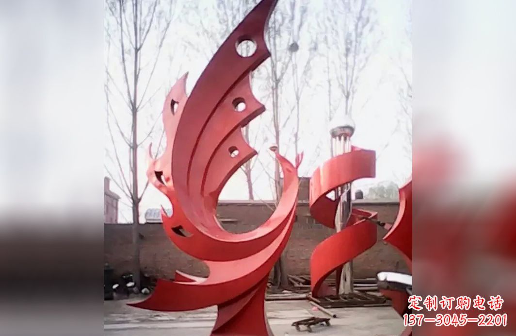 贵州广场不锈钢抽象凤凰雕塑