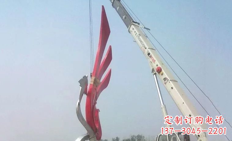 贵州广场不锈钢抽象凤凰雕塑_2 (2)