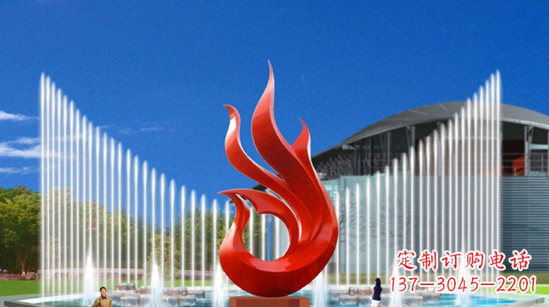 贵州广场不锈钢抽象凤凰景观雕塑
