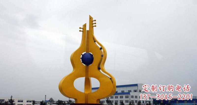 贵州中领雕塑:葫芦琵琶不锈钢雕塑
