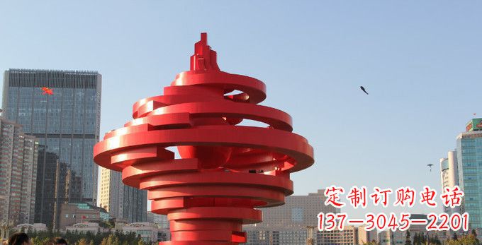 贵州不锈钢抽象火炬雕塑,展现活力与坚强