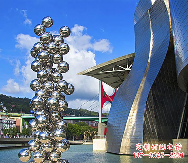 贵州高端不锈钢抽象龙柱雕塑