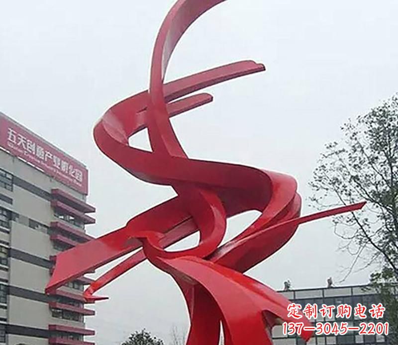 贵州广场不锈钢抽象飘带雕塑