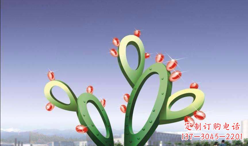 贵州广场不锈钢抽象仙人掌雕塑