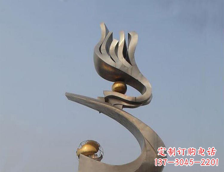 贵州广场不锈钢创意凤凰雕塑