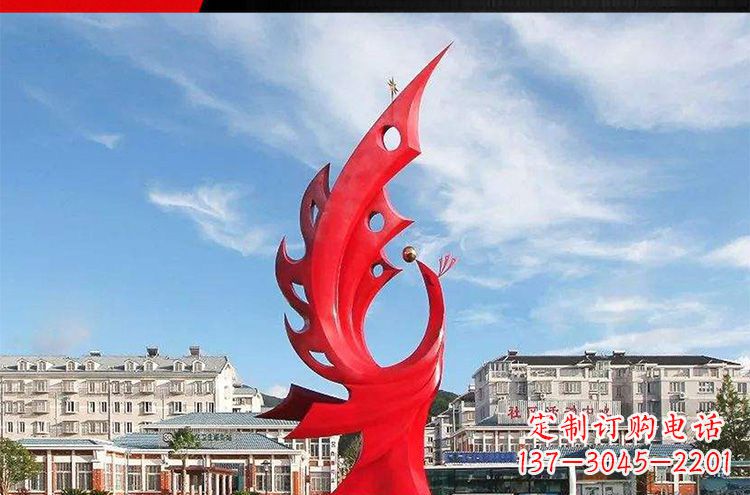 贵州广场不锈钢凤凰摆件雕塑1