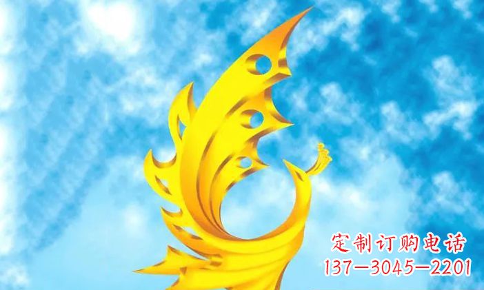 贵州广场不锈钢凤凰雕塑 (4)