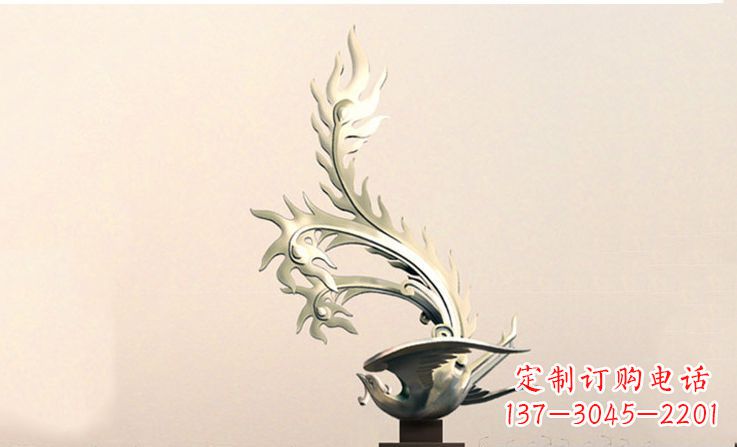 贵州广场不锈钢凤凰雕塑 (5)