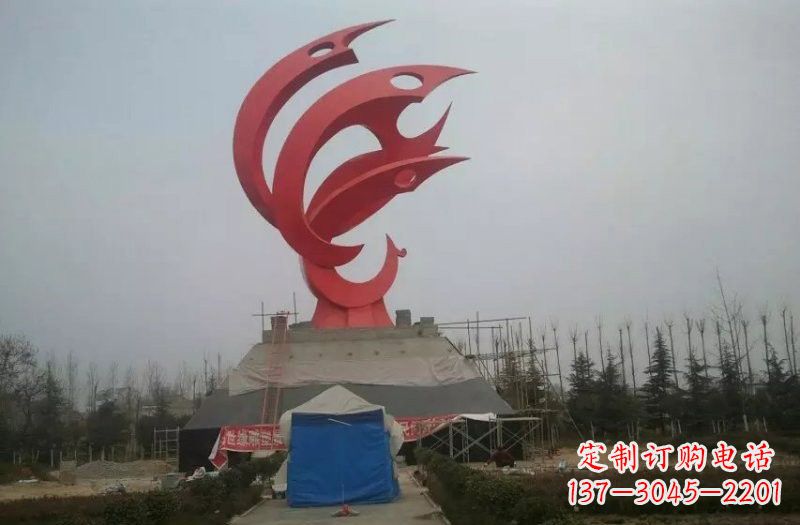 贵州广场不锈钢凤凰雕塑222