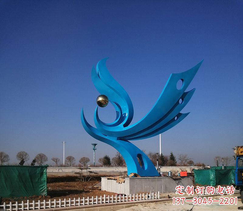 贵州广场不锈钢凤凰雕塑