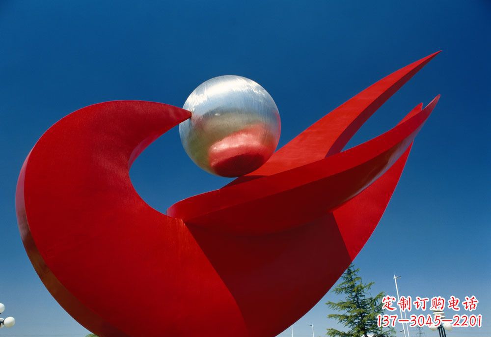 贵州广场不锈钢和平鸽明珠雕塑