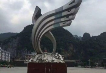 贵州令人惊叹的不锈钢抽象翅膀雕塑