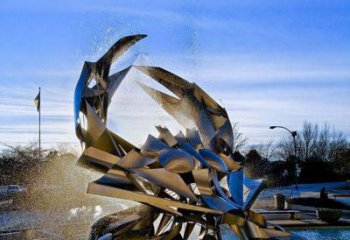贵州凤凰城不锈钢抽象螃蟹雕塑