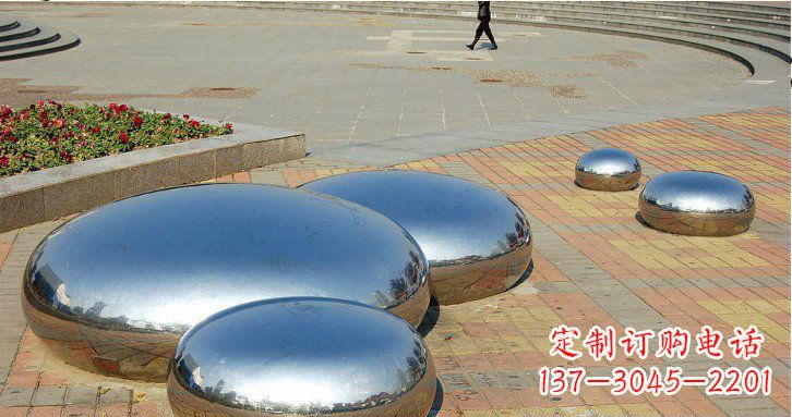 贵州广场不锈钢镜面水滴雕塑 (2)