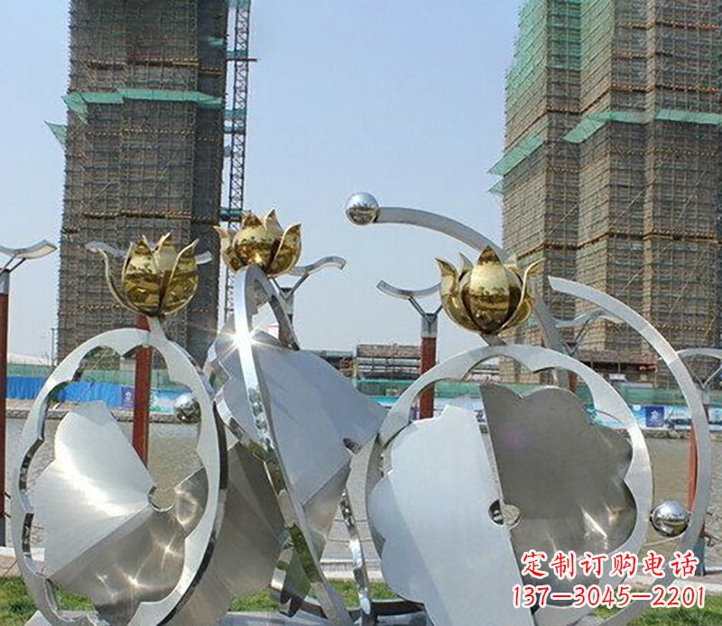 贵州精美不锈钢抽象莲花雕塑