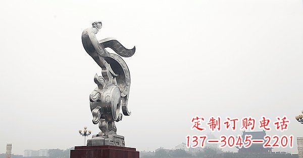 贵州广场不锈钢娈凤腾飞凤凰景观雕塑