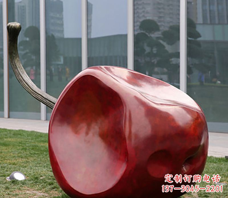 贵州广场不锈钢苹果雕塑