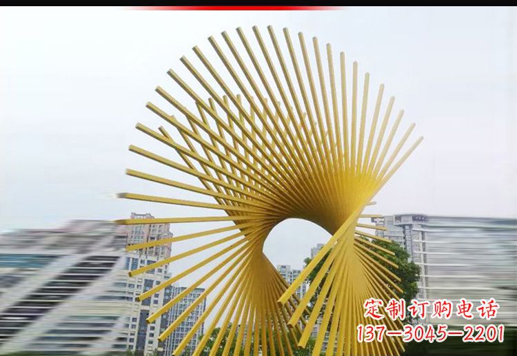贵州现代美学——不锈钢树枝扇形景观雕塑