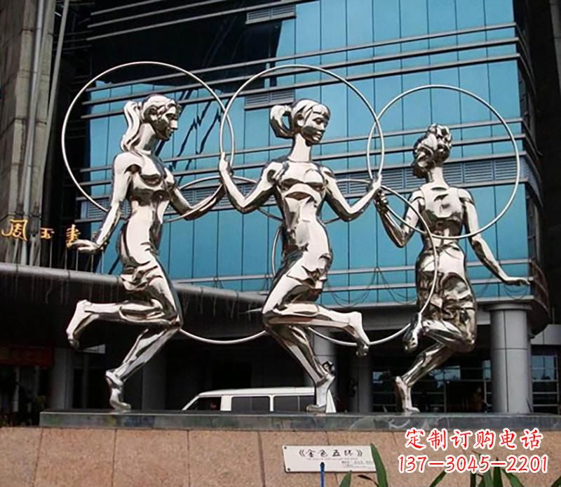 贵州不锈钢跳舞美女雕塑