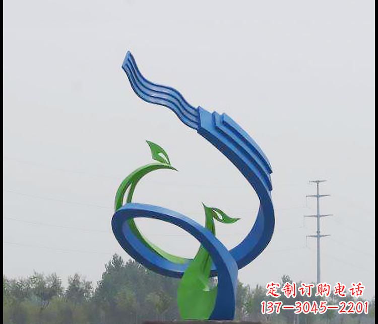 贵州完美锻造,彩色不锈钢抽象凤凰雕塑