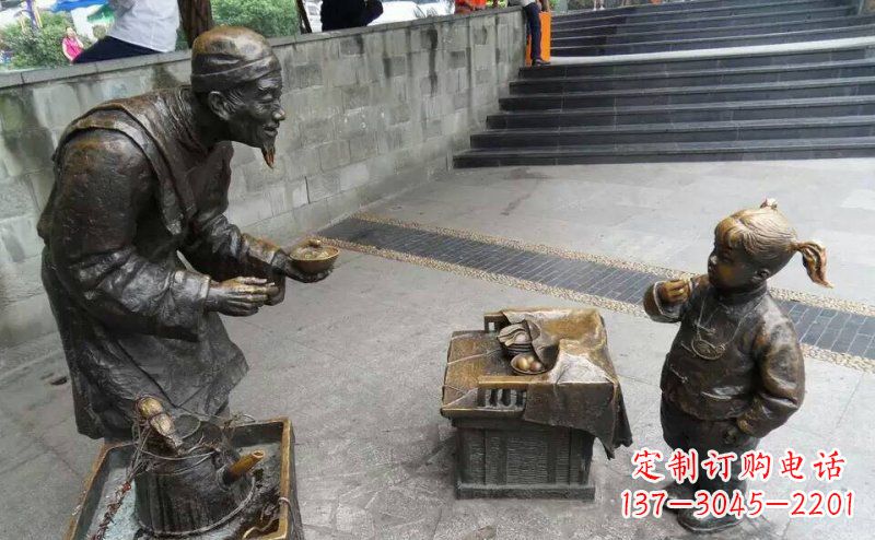 贵州小女孩铜雕,古朴优雅