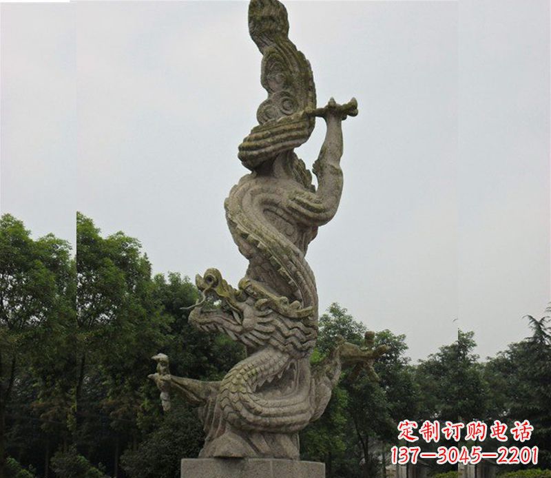 贵州中领雕塑|古典美感的大理石龙雕塑