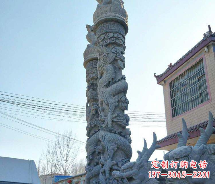 贵州广场大理石盘龙柱景观石雕