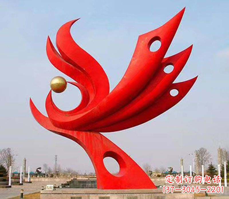 贵州广场凤凰宝地不锈钢雕塑