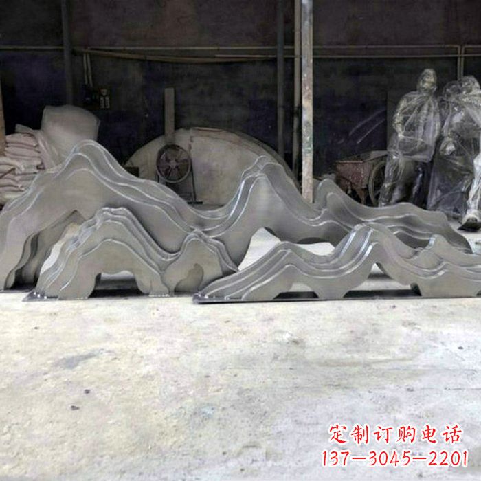 贵州广场户外不锈钢假山雕塑