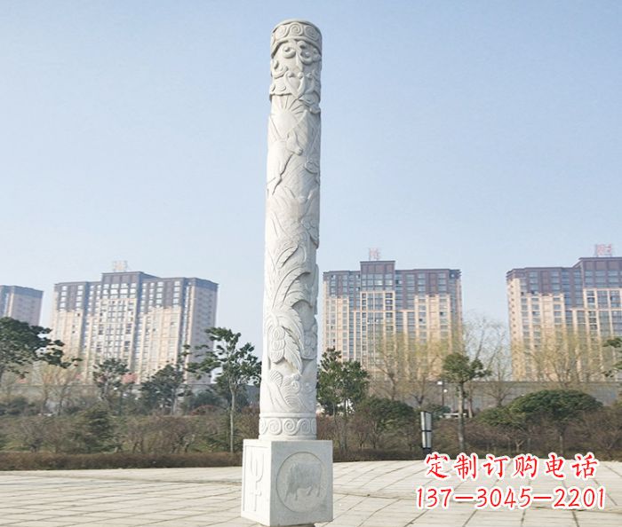 贵州广场景观大理石龙柱石雕_2 (2)