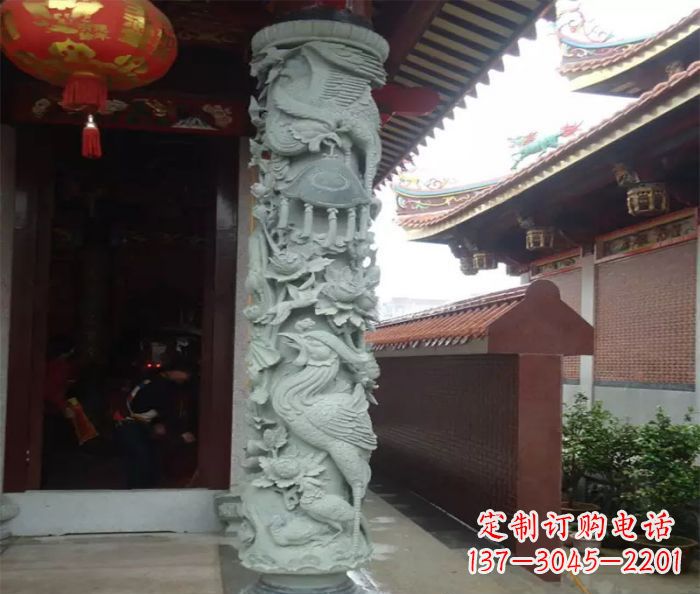贵州广场景观大理石龙柱石雕_2