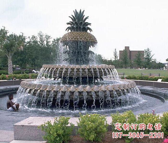 贵州广场景观大型菠萝喷泉石雕