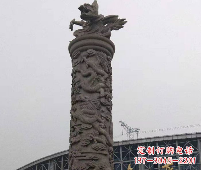 贵州中领雕塑|仿古盘龙柱石雕