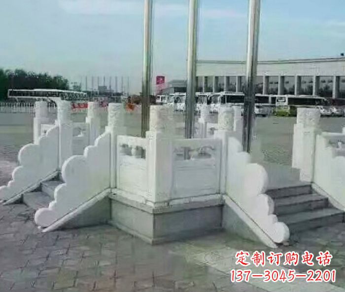 贵州广场景观汉白玉升旗台石雕 (2)