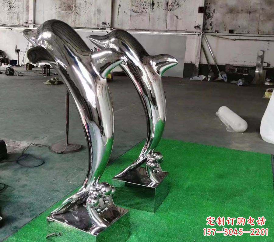 贵州镜面不锈钢雕塑——海豚