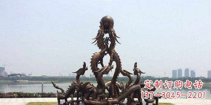 贵州广场九龙戏珠铜龙铜雕