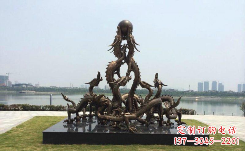 贵州广场九龙不锈钢雕塑,雕刻永恒之美