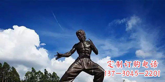 贵州广场李小龙名人铜雕