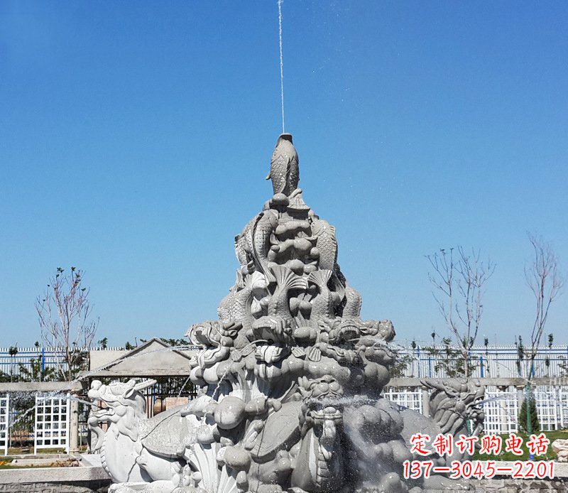 贵州令人称羡的广场龙龟喷泉石雕