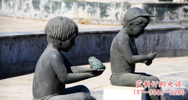 贵州儿童景观铜雕，携带童趣的青蛙