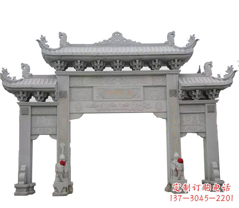 贵州广场三门石牌坊景观石雕