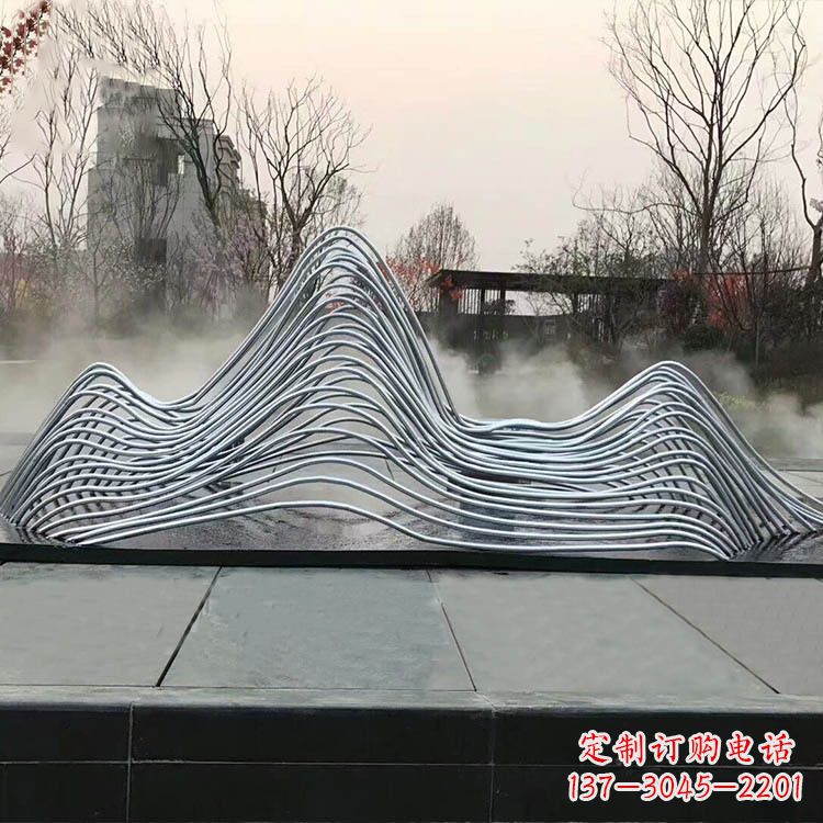 贵州广场水景不锈钢假山