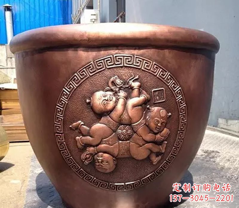 贵州广场水缸铜雕塑