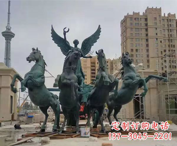 贵州中领雕塑:阿波罗战车铜雕精美华丽